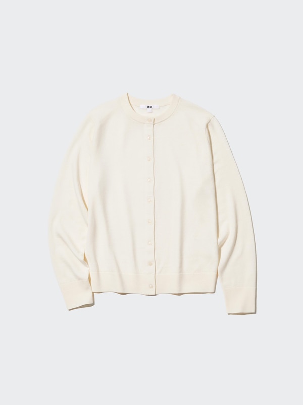 メリノクルーネックカーディガン