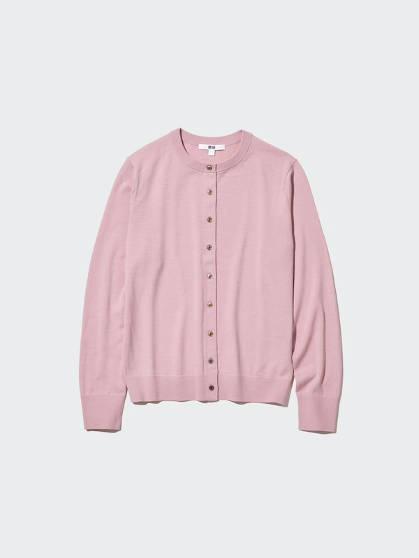 メリノクルーネックカーディガン