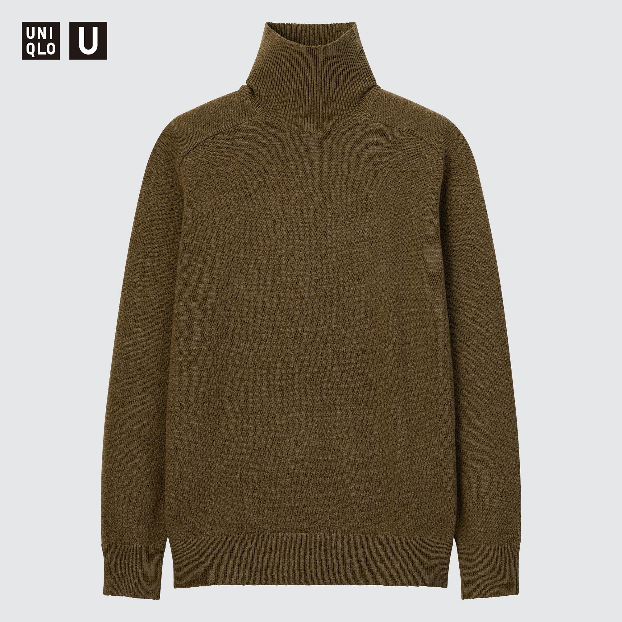 UNIQLO U クレープウールタートルネックセーター Mサイズ 56OLIVE - ニット