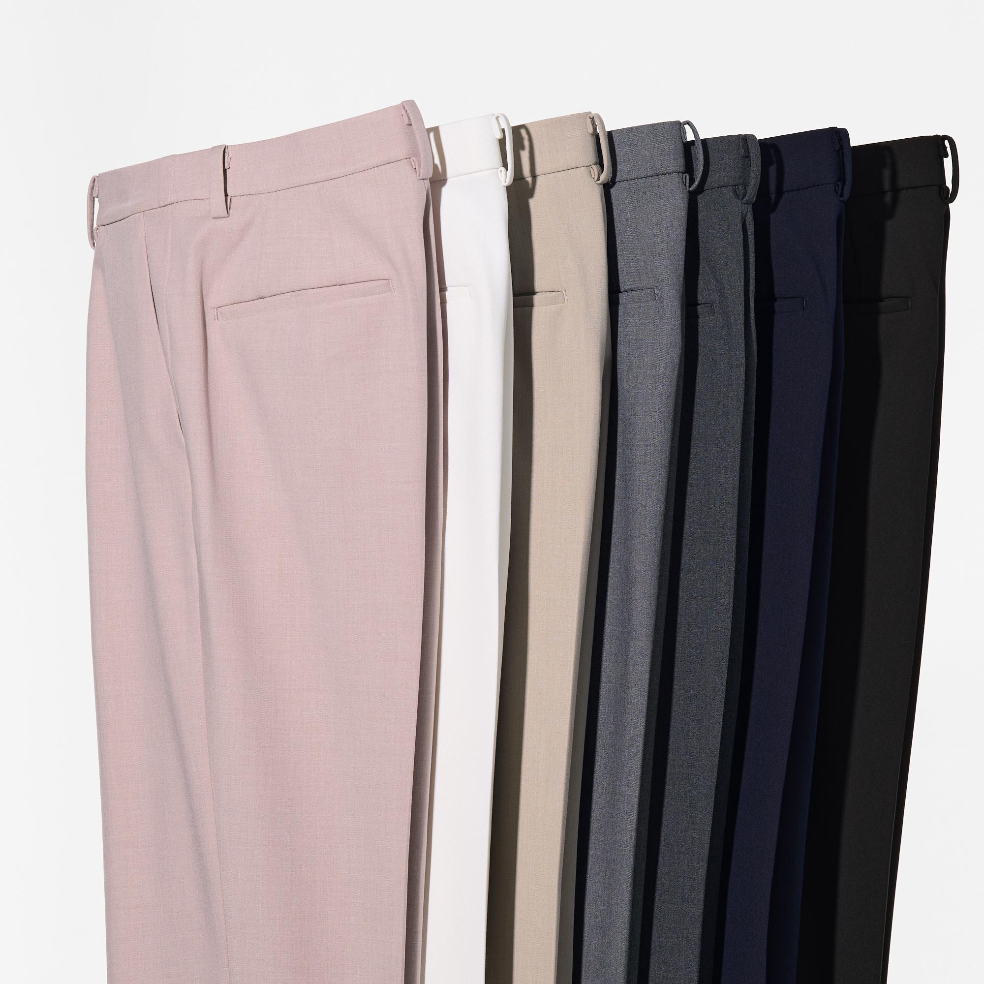 Ladies Smart Tapered Leg Trousers Lightweight Work Office Pants