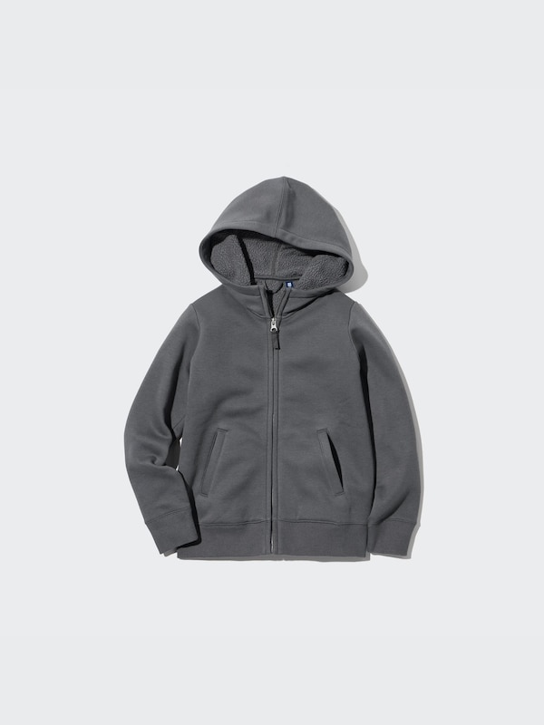 Soft Pile Lined Sweat Long Sleeve Full-Zip Hoodie