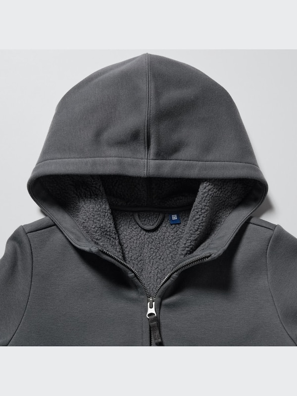 Soft Pile Lined Sweat Long Sleeve Full-Zip Hoodie