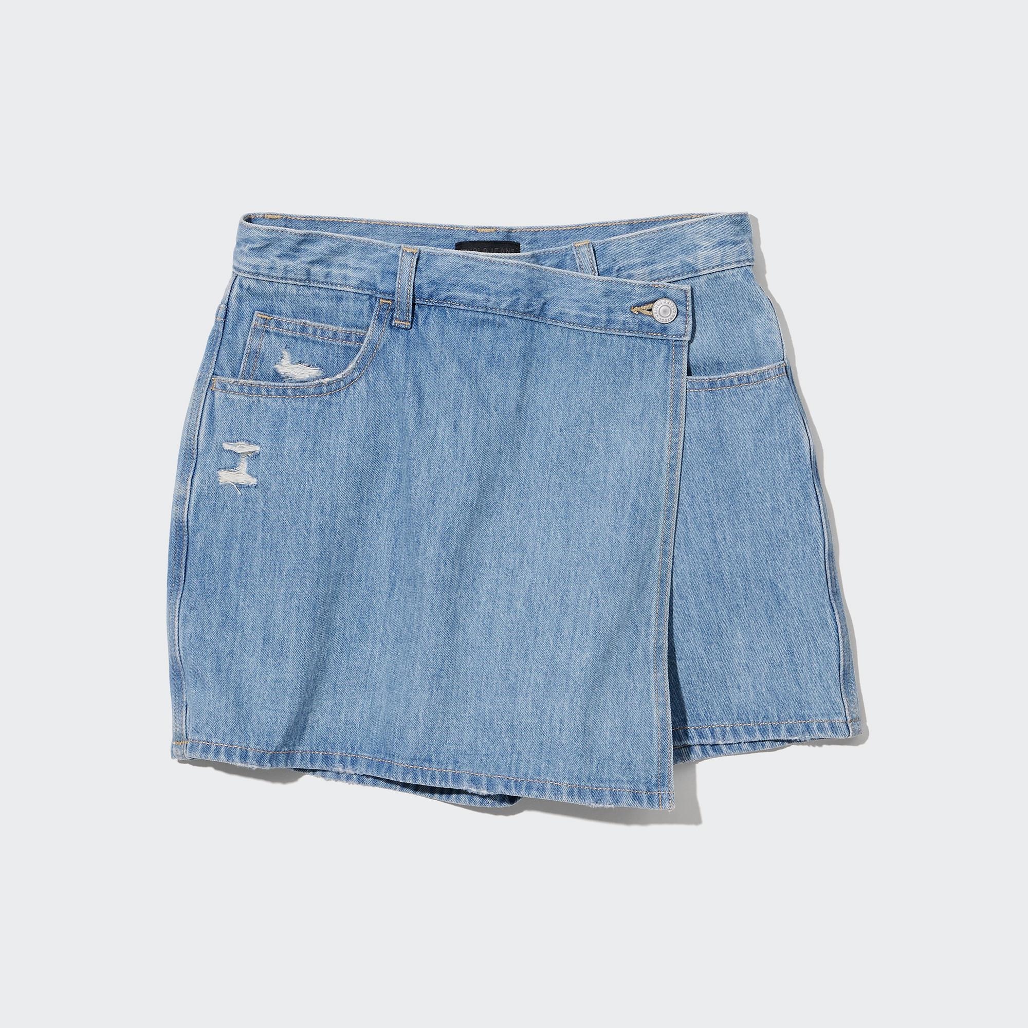 Womens blue deals jean skort