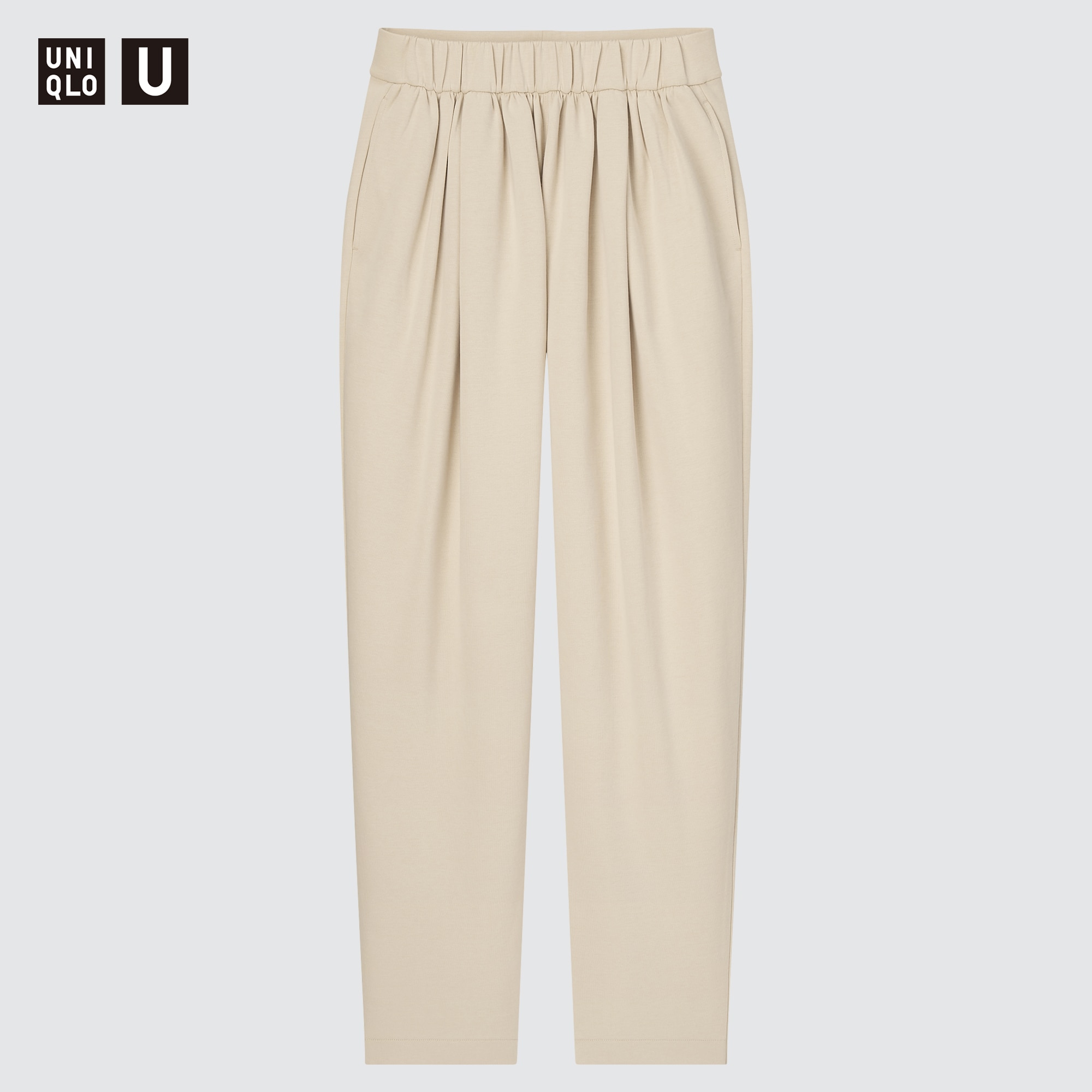 【新品/完売】UNIQLO U スウェットギャザーパンツ NATURAL L