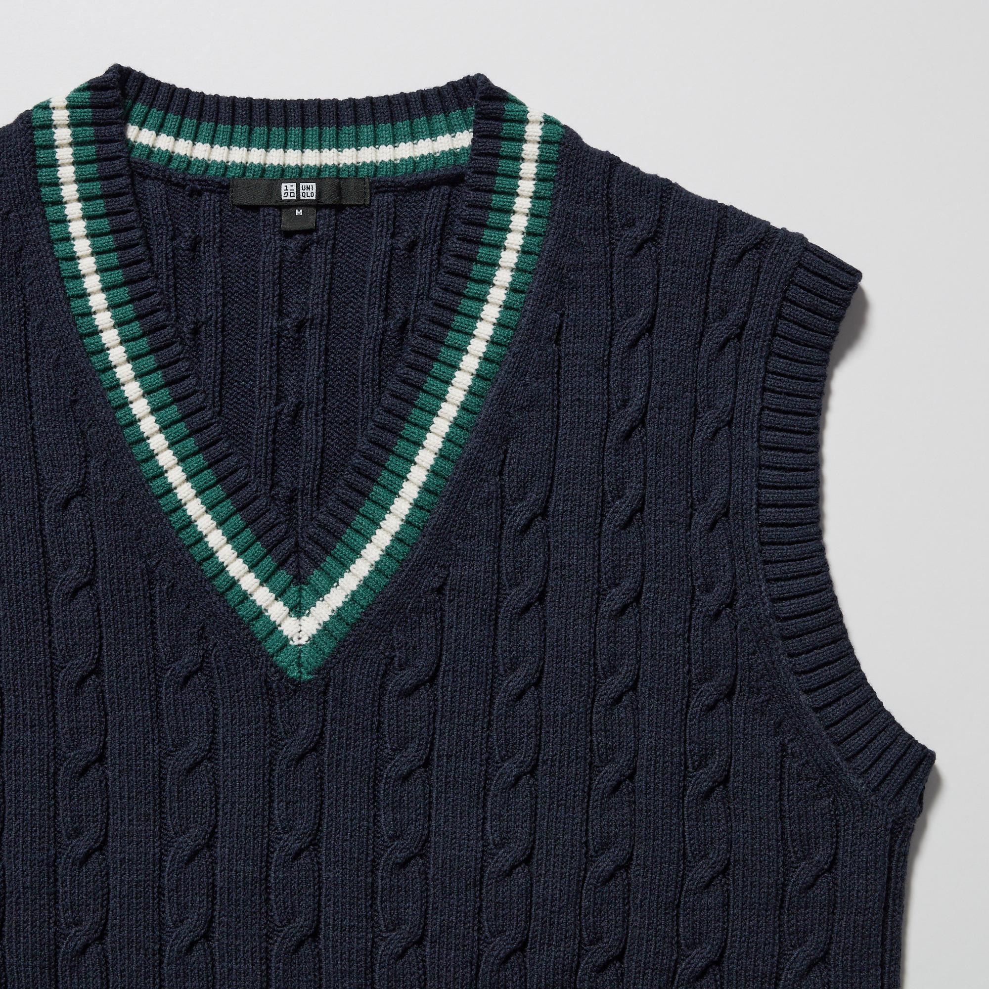 CABLE V-NECK KNITTED VEST | UNIQLO AU