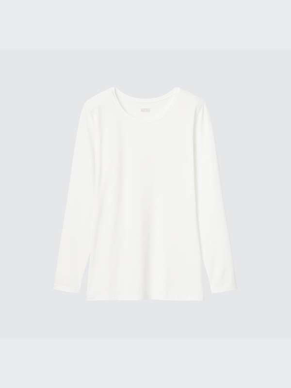 Women's HEATTECH Regular Crew Neck T-Shirt Long Sleeve UNIQLO ID