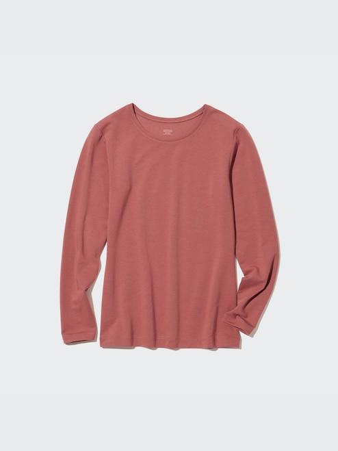 WOMEN'S HEATTECH EXTRA WARM COTTON CREW NECK LONG SLEEVE T-SHIRT