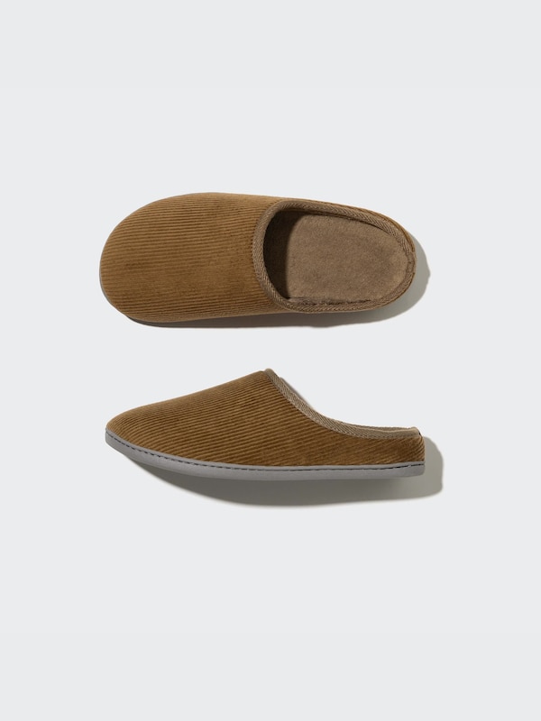 Corduroy Washable Room Shoes (Rubber Sole)
