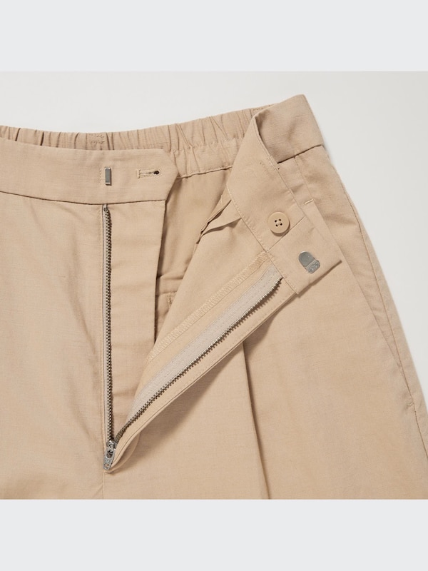 リネンブレンドタックワイドパンツ（丈長め72～74cm）