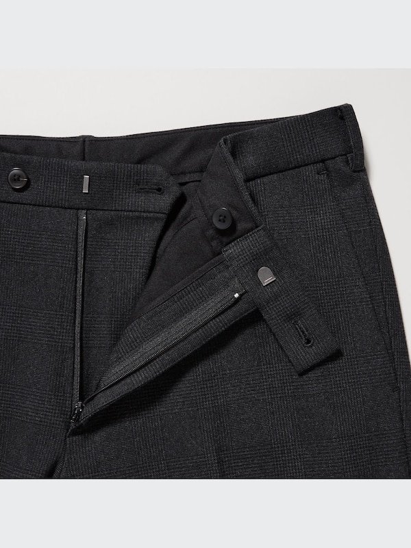 ヒートテックスマートスリムフィットパンツ（グレンチェック・丈短め76cm）