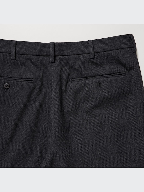 ヒートテックスマートスリムフィットパンツ（グレンチェック・丈短め76cm）