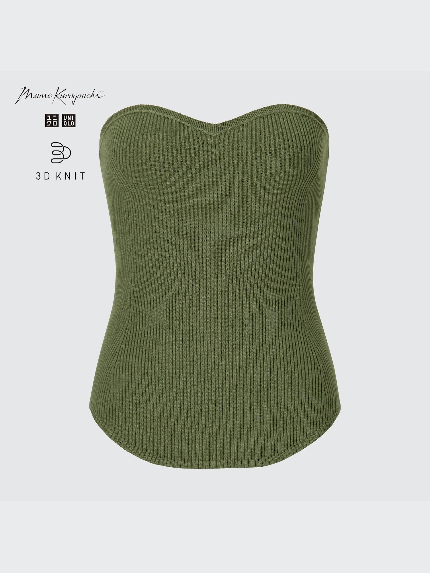送料無料の商品 WOMEN'S BUSTIER RIBBED YARN SOUFFLE KNIT 3D KUROGOUCHI MAME ニット/セーター