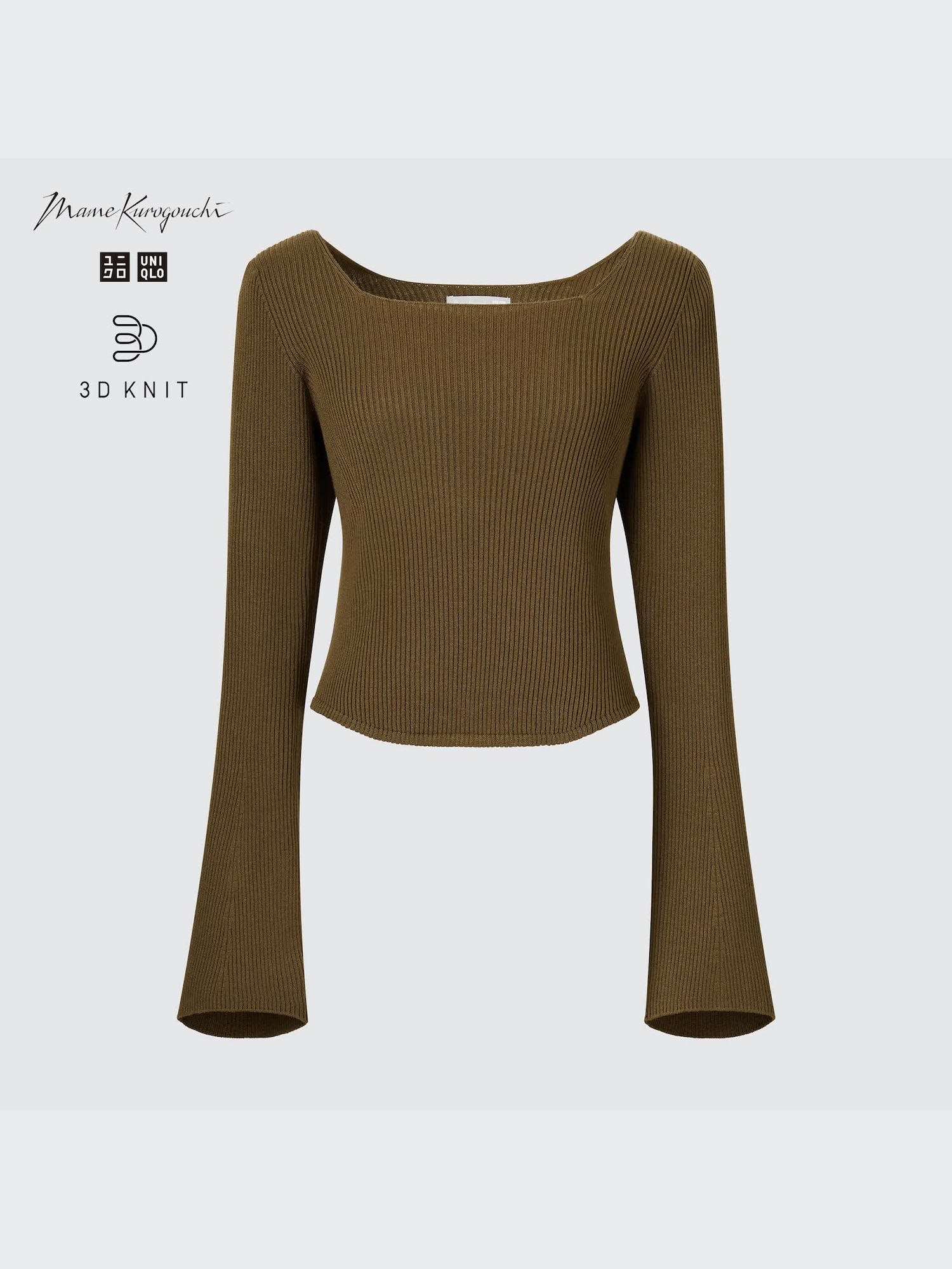 WOMEN'S MAME KUROGOUCHI 3D KNIT RIBBED SQUARE NECK SWEATER