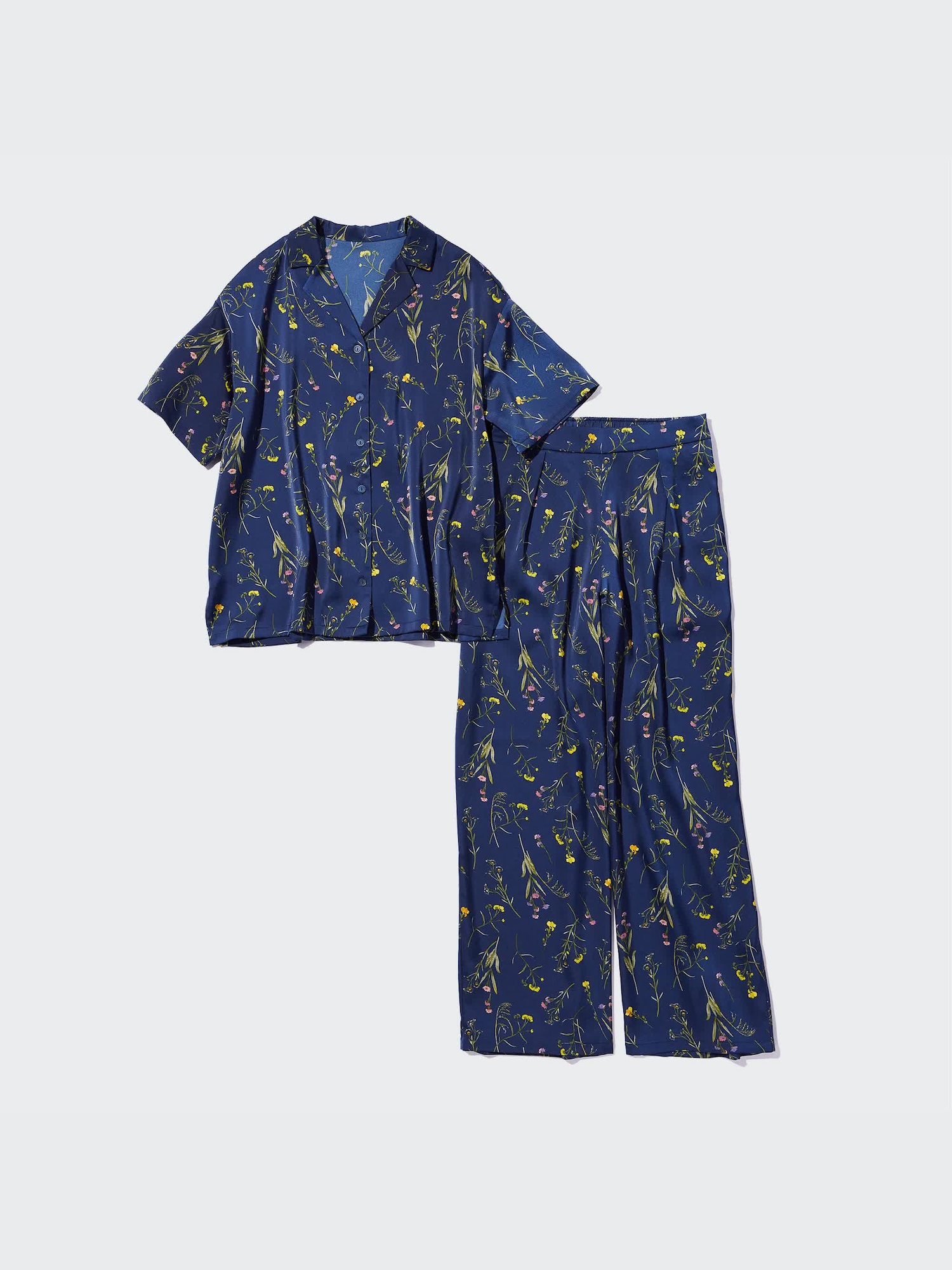 WOMEN S SATIN SHORT SLEEVE LONG PAJAMAS PRINTED UNIQLO TH