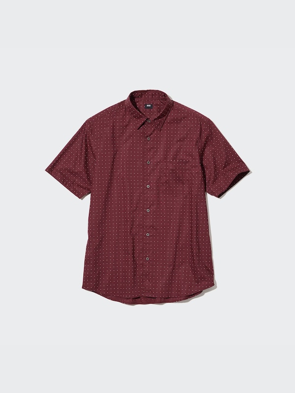 Kemeja Broadcloth Extra Fine Cotton Motif Lengan Pendek