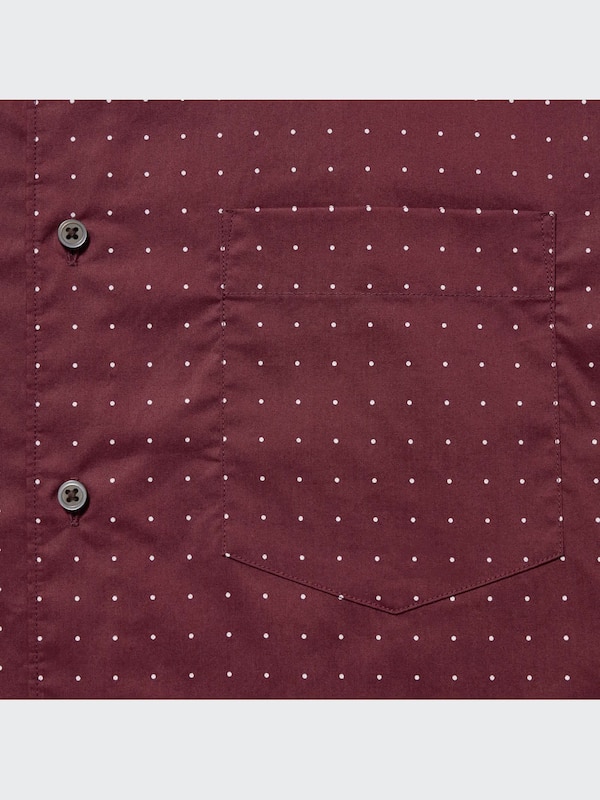 Kemeja Broadcloth Extra Fine Cotton Motif Lengan Pendek