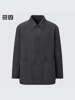 UNIQLO - ユニクロ U ウールブレンドシャツジャケット ブラック M 