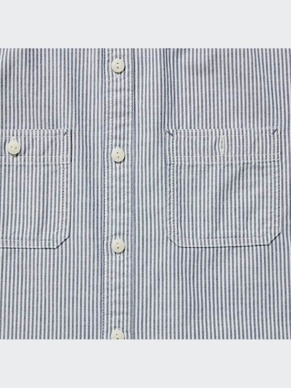 Kemeja Garis Lengan Pendek