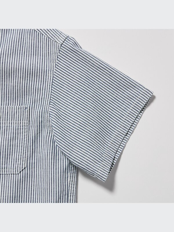 Kemeja Garis Lengan Pendek