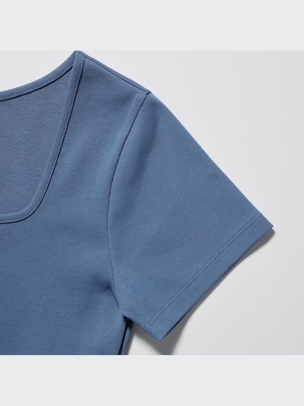 Square Neck Cropped Short Sleeve T-Shirt