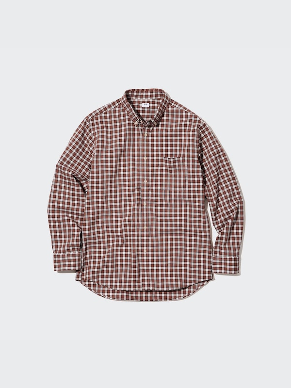 エクストラファインコットンブロードチェックシャツ（ボタンダウンカラー・長袖）