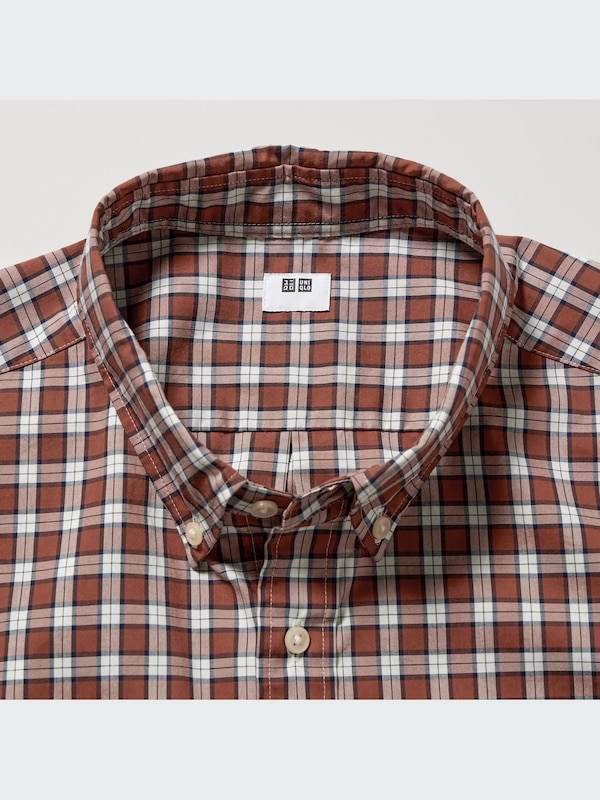 エクストラファインコットンブロードチェックシャツ（ボタンダウンカラー・長袖）