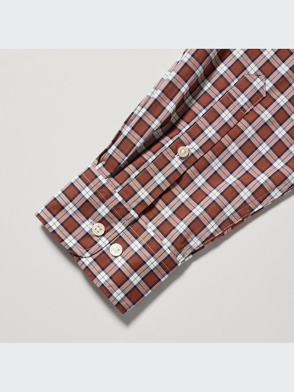 エクストラファインコットンブロードチェックシャツ（ボタンダウンカラー・長袖）