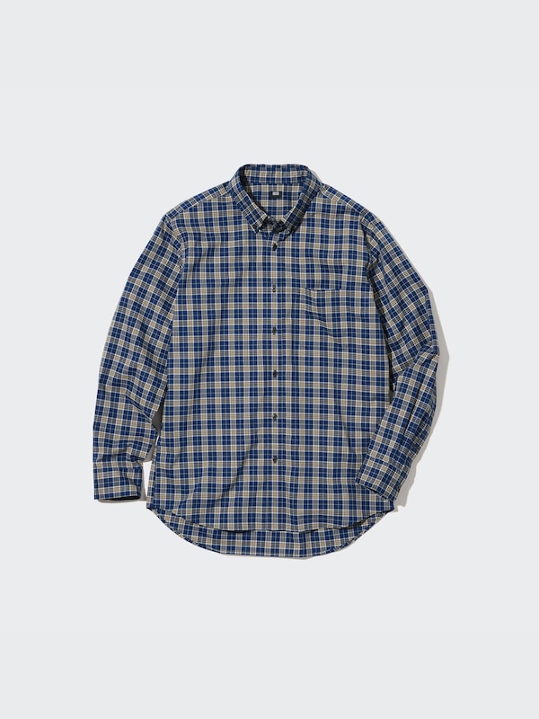 エクストラファインコットンブロードチェックシャツ（ボタンダウンカラー・長袖）