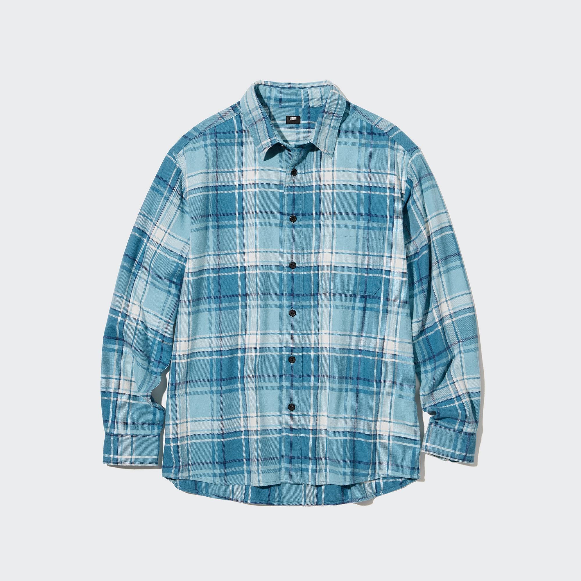 MENS FLANNEL CHECKED LONG SLEEVE SHIRT  UNIQLO VN