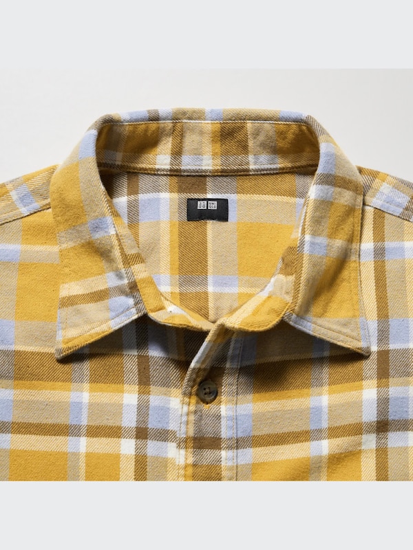 フランネルチェックシャツ（レギュラーカラー･長袖）
