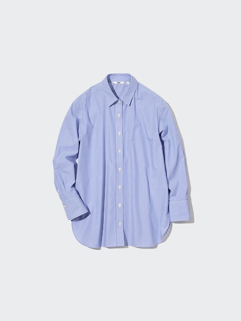 WOMEN'S COTTON STRIPED LONG SLEEVE SHIRT UNIQLO PH