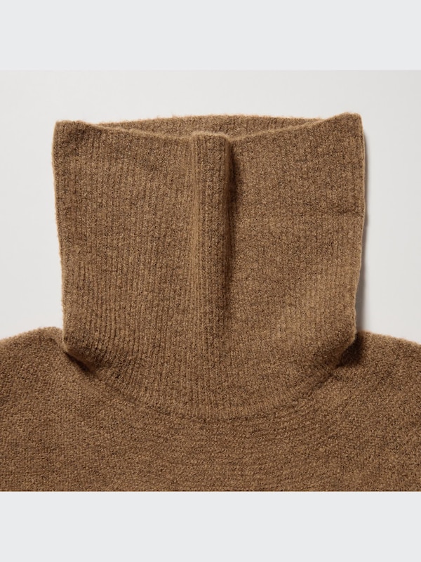 3Dニットスフレタートルネックワンピース（長袖・ロング丈・87.5～98cm）