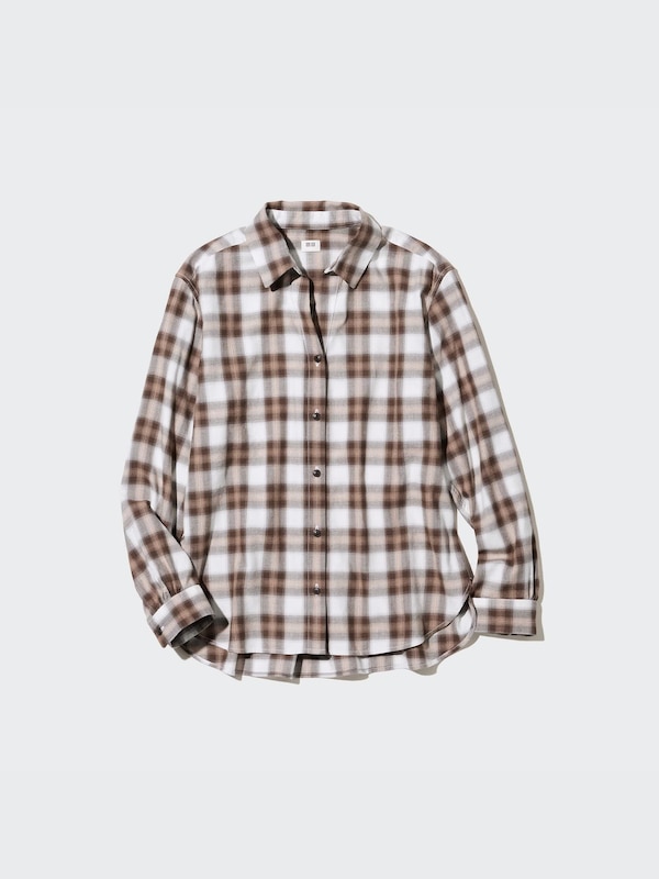 ソフトブラッシュドチェックシャツ（長袖）