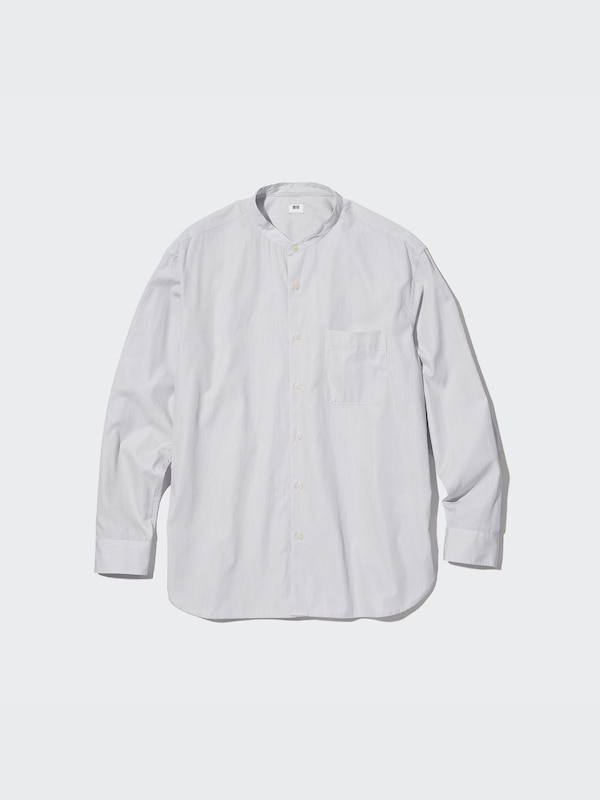 Extra Fine Cotton Stand Collar Long Sleeve Shirt