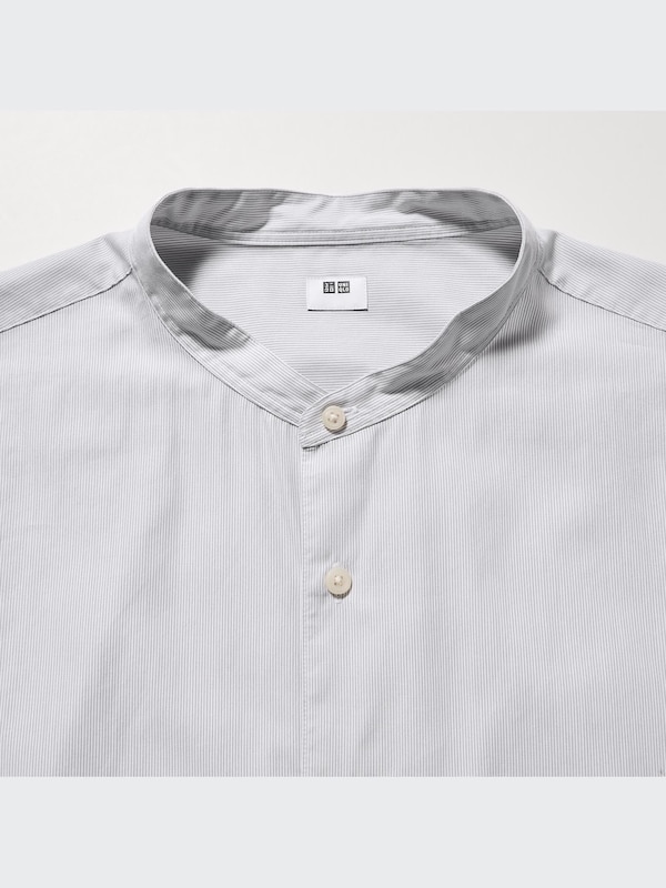Extra Fine Cotton Stand Collar Long Sleeve Shirt