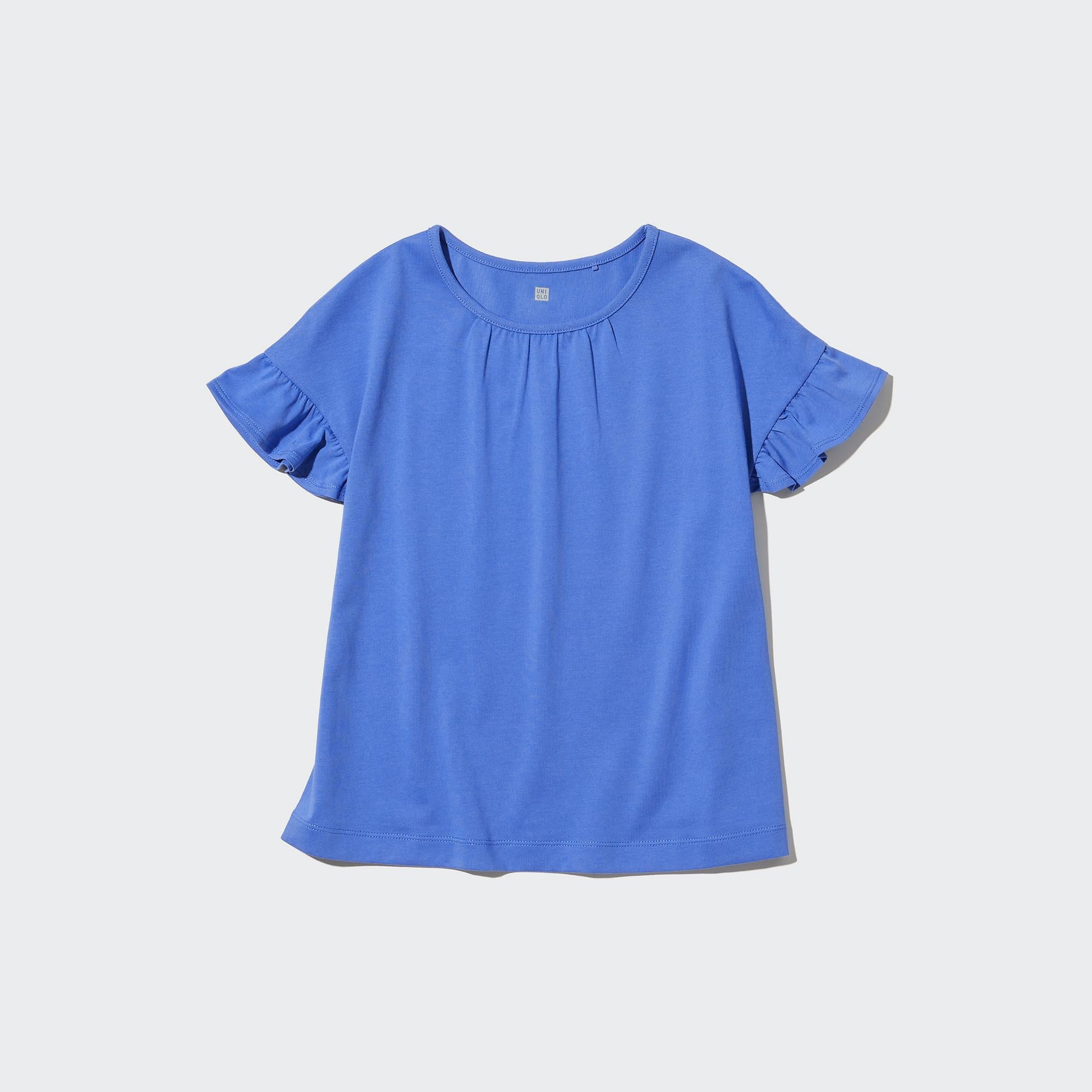 ユニクロ公式 | GIRLS エアリズムコットンフリルTシャツ（半袖）