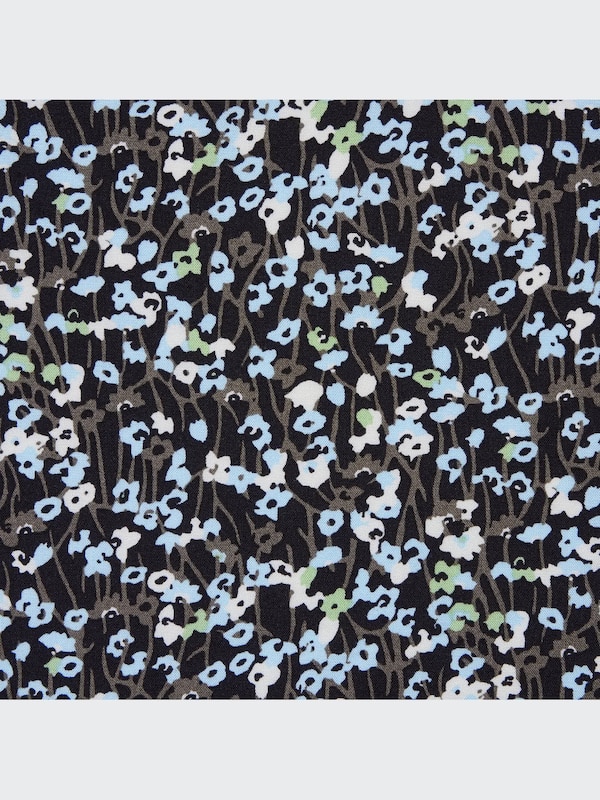 プリントVネックブラウス（長袖）