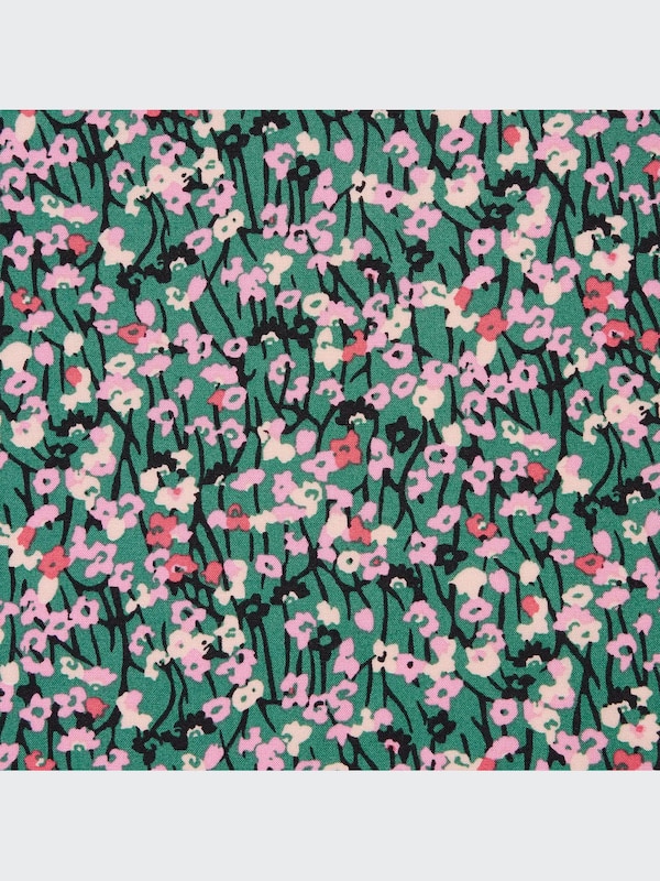 プリントVネックブラウス（長袖）