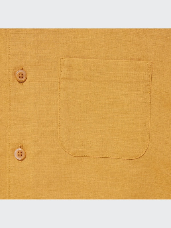 Kemeja Katun Linen Kerah Tegak