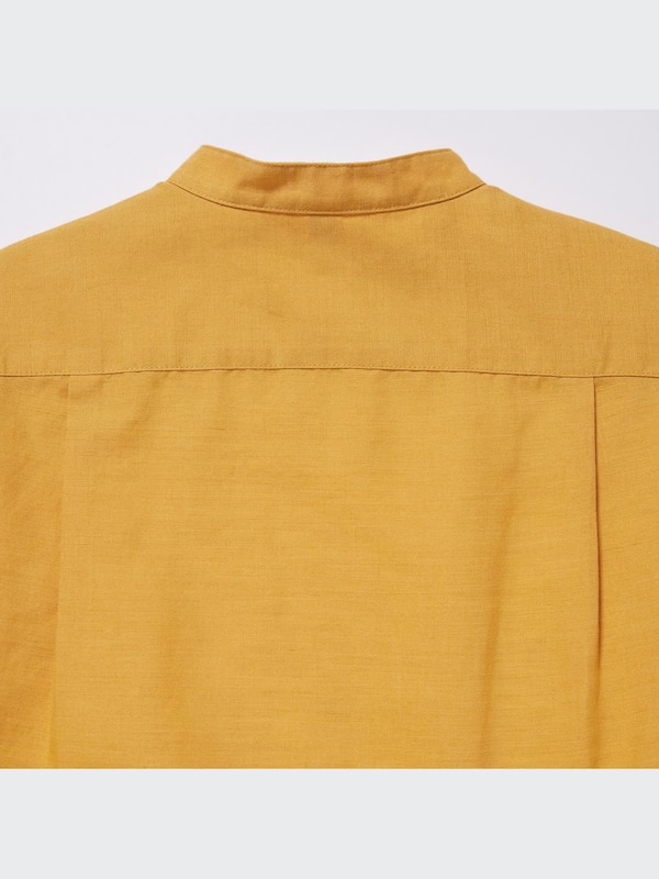 Kemeja Katun Linen Kerah Tegak