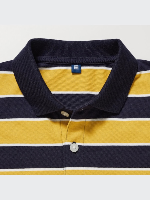 Dry Pique Striped Short Sleeve Polo Shirt