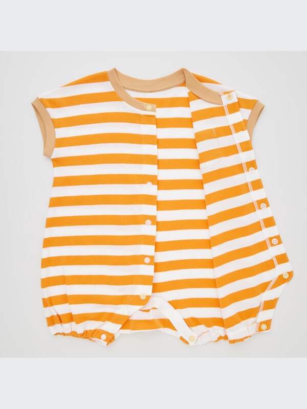 Ribbed 1*1 Short Sleeve One Piece Outfit (Striped)