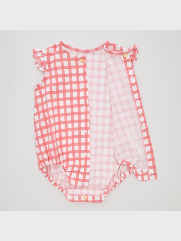 フライスショートオール（チェック・ノースリーブ・前開き）