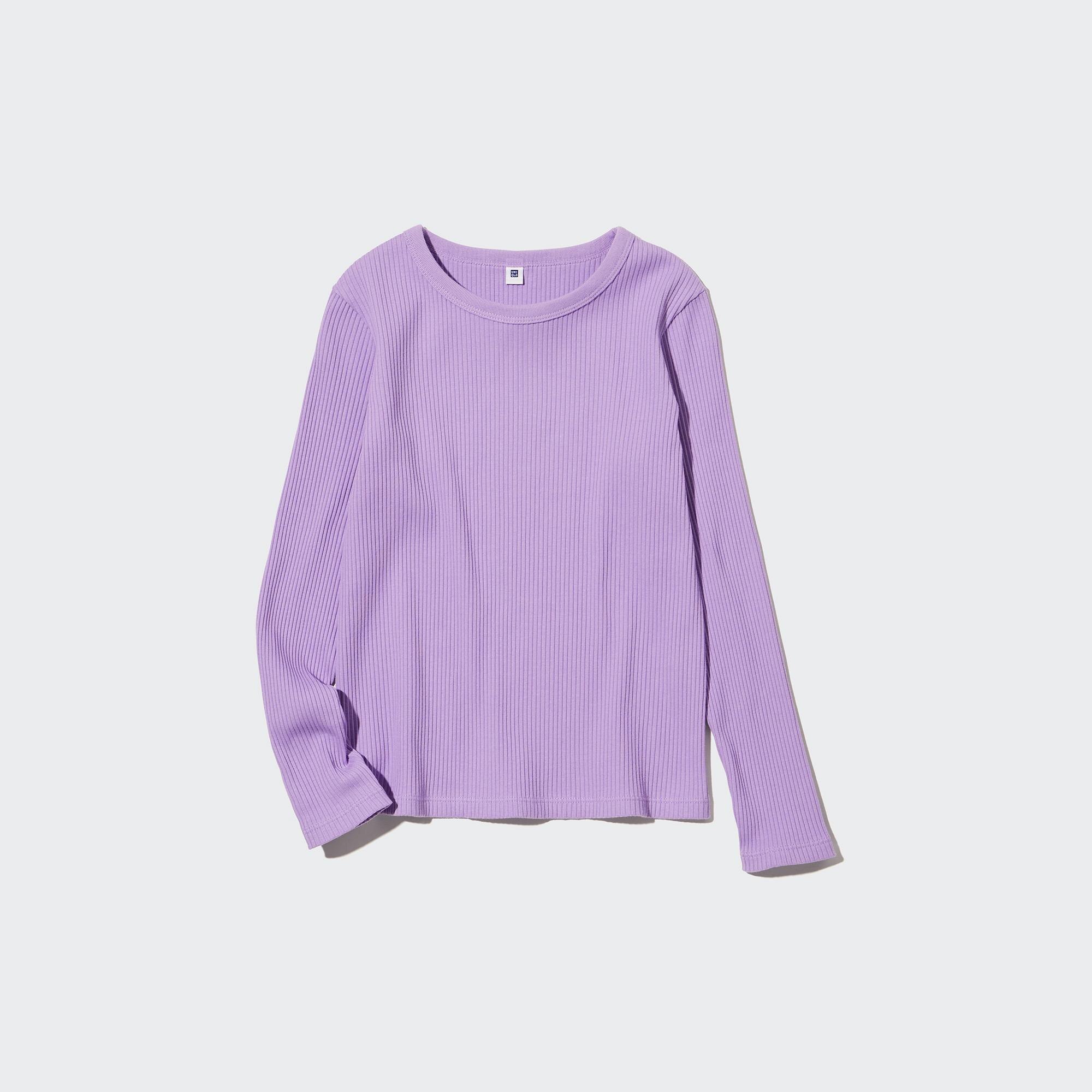 GIRLS リブクルーネックTシャツ（長袖）のサムネイル