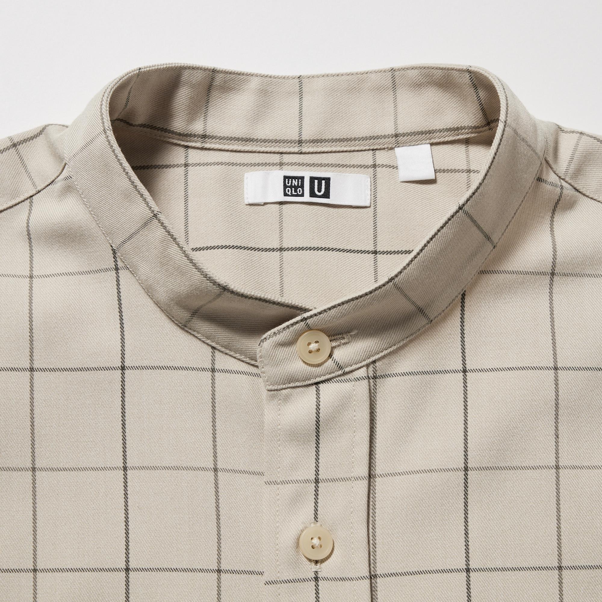 Uniqlo Mens Shirts  Men Flannel Checked Shirt Regular Collar Brown   Iniziative Immobiliari