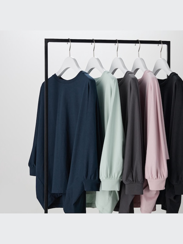 スムースコットンボリュームスリーブTシャツ（7分袖）