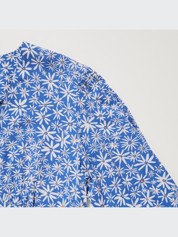 Printed V Neck Long Sleeve Blouse