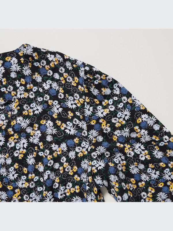 Printed V Neck Long Sleeve Blouse