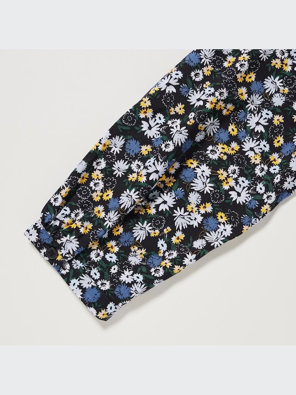 Printed V Neck Long Sleeve Blouse