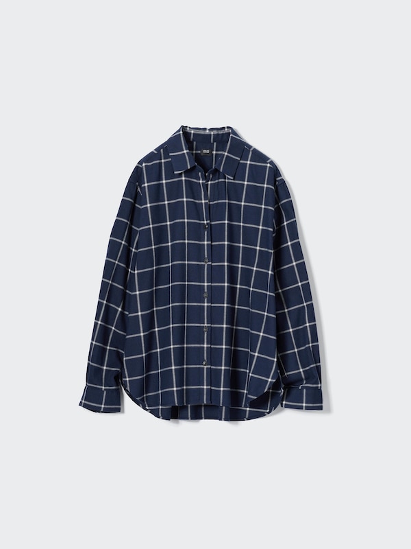 ソフトブラッシュドチェックシャツ（長袖）